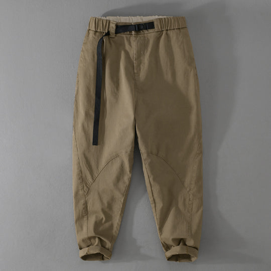 Herren Lässige Tapered‑Cargohose mit elastischem Bund und integriertem Webbing‑Gürtel Nord Taschen