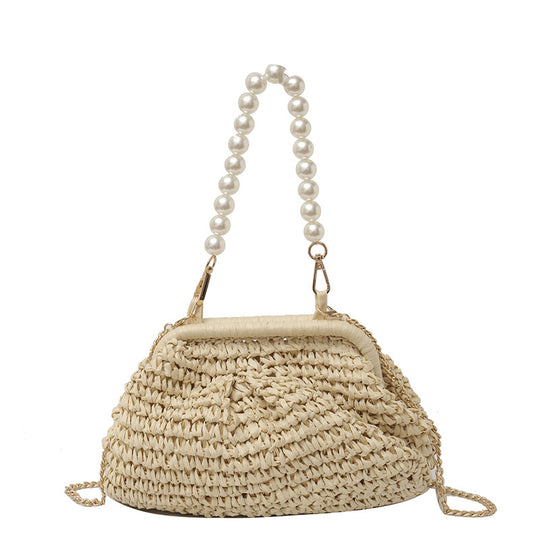 Damen Handtasche mit elegantem Perlentragegriff Nord Taschen
