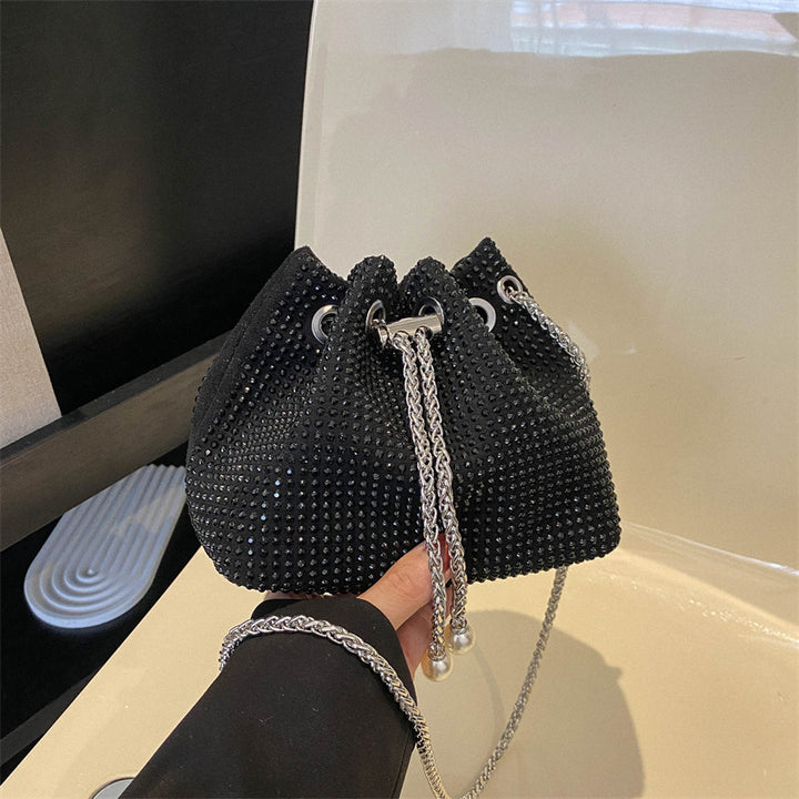 Damen Glamouröse Beuteltasche mit funkelnden Steinverzierungen Nord Taschen