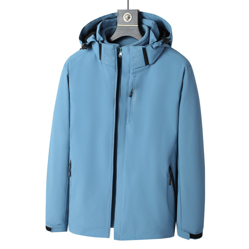 Herren Softshell Outdoorjacke mit wasserdichter Membran, abnehmbarer Kapuze und verdecktem Reißverschluss Nord Taschen