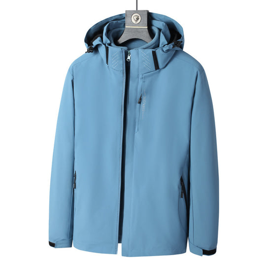Herren Softshell Outdoorjacke mit wasserdichter Membran, abnehmbarer Kapuze und verdecktem Reißverschluss Nord Taschen