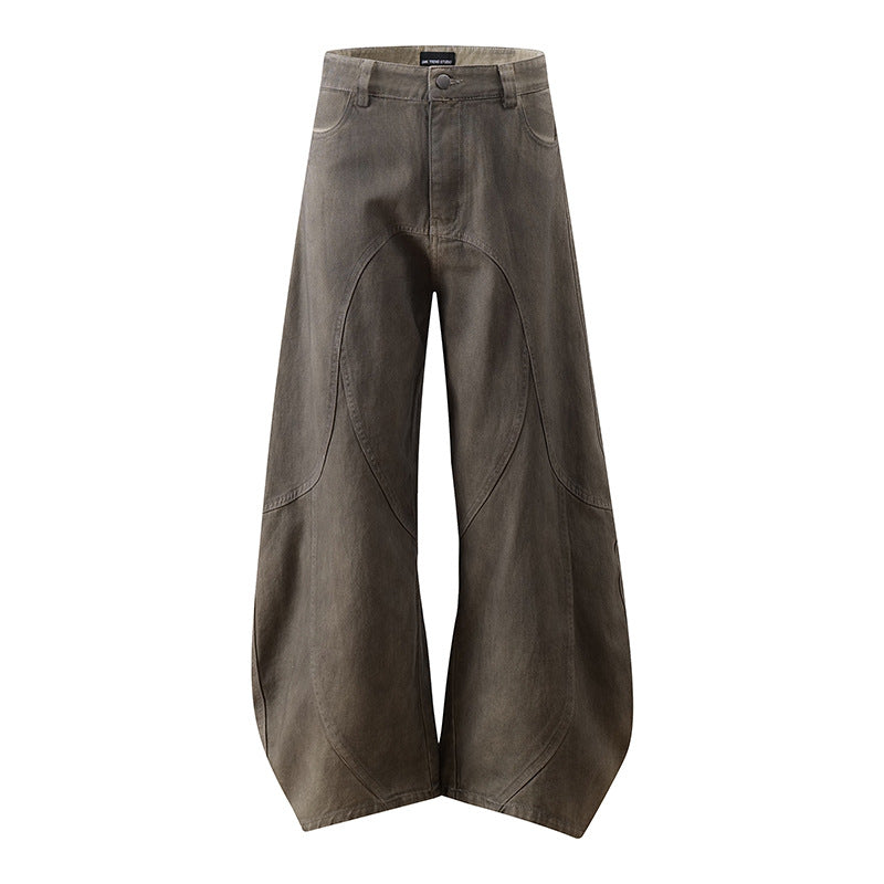 Damen Weite High‑Waist Culotte‑Hose mit ballonförmiger Silhouette und Zierpaneelen Nord Taschen