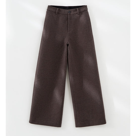 Damen Weite Highwaist-Wollmix-Hose im Culotte‑Schnitt mit Bügelfalte Nord Taschen