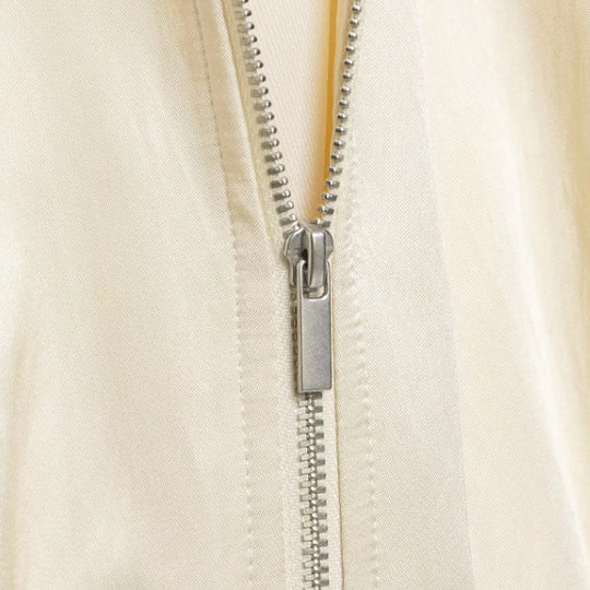 Damen Cropped Blousonjacke aus Satinoptik mit Ballonärmeln und Rippbündchen Nord Taschen