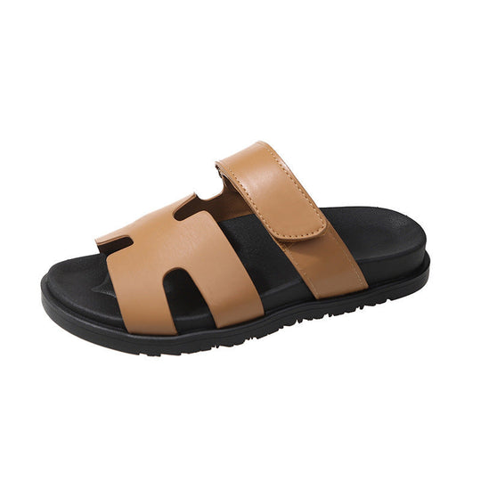 Damen komfortable Veloursleder-Sandalen mit verstellbarem Klettverschluss und rutschfester Sohle Nord Taschen