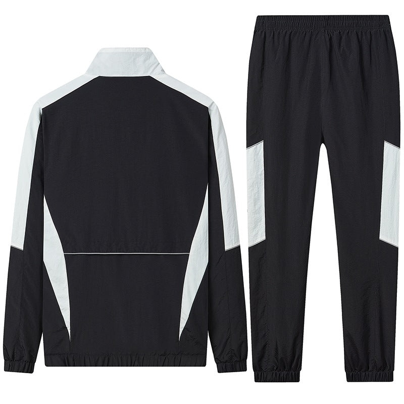 Herren Zweiteiliges atmungsaktives Nylon-Trainingsset mit Stehkragen und Kontrastpaneelen Nord Taschen