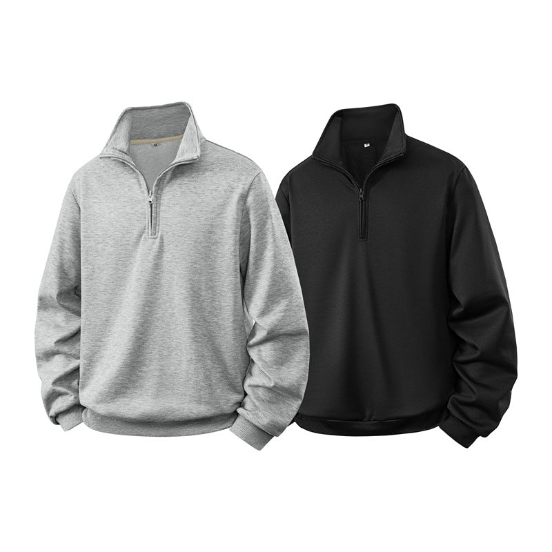Herren Halbzip-Sweatshirt mit Stehkragen und Rippbündchen Nord Taschen