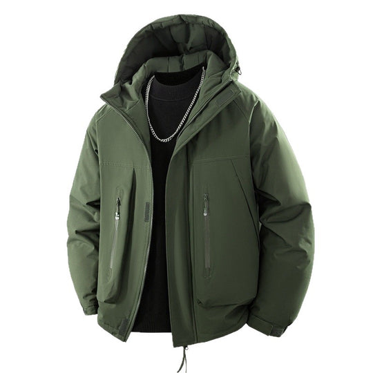 Herren Wattierte Kapuzen-Outdoorjacke mit wasserabweisender Membran und technischen Reißverschlusstaschen Nord Taschen