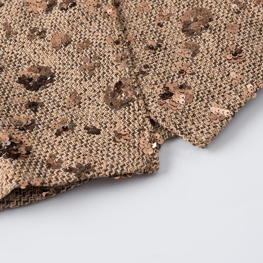 Damen Ärmellose Glitzer-Tweed-Weste mit Wickeloptik und Paillettenbesatz Nord Taschen