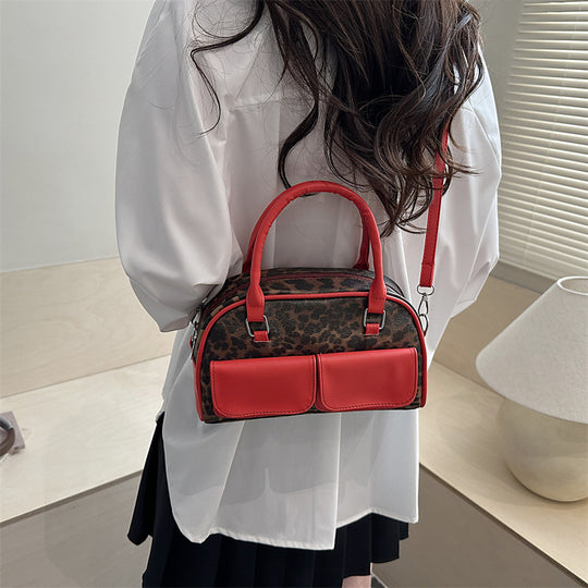Damen Handtasche mit einzigartigem Leopardenmuster und praktischem Fächersystem Nord Taschen