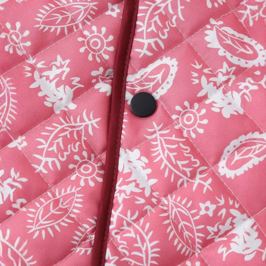 Damen Gesteppte kurz geschnittene Steppjacke mit V‑Ausschnitt und floraler Paisley‑Optik Nord Taschen