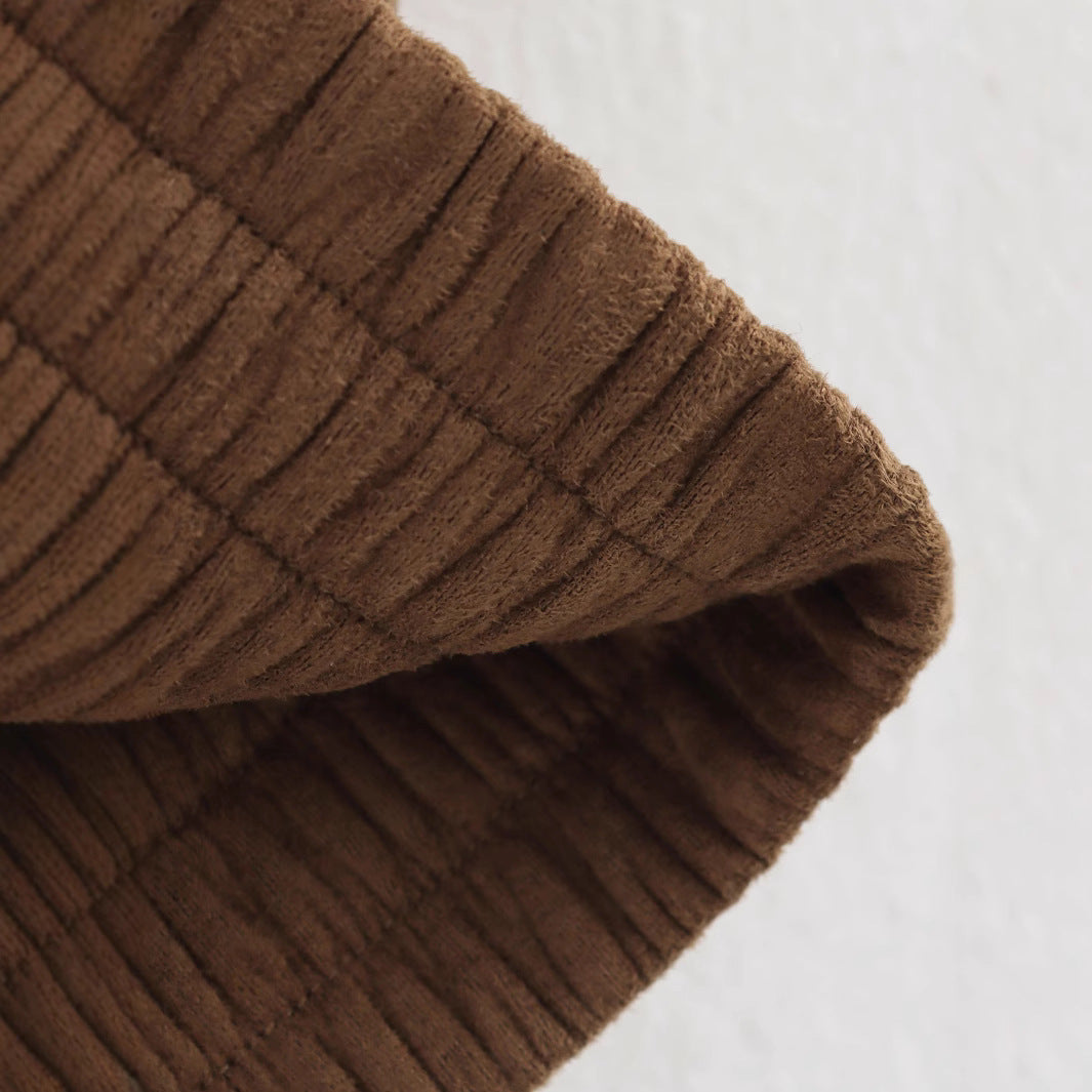 Damen Boxy-Übergangsjacke in Velourslederoptik mit Hemdkragen, aufgesetzten Pattentaschen und elastischem Bund Nord Taschen