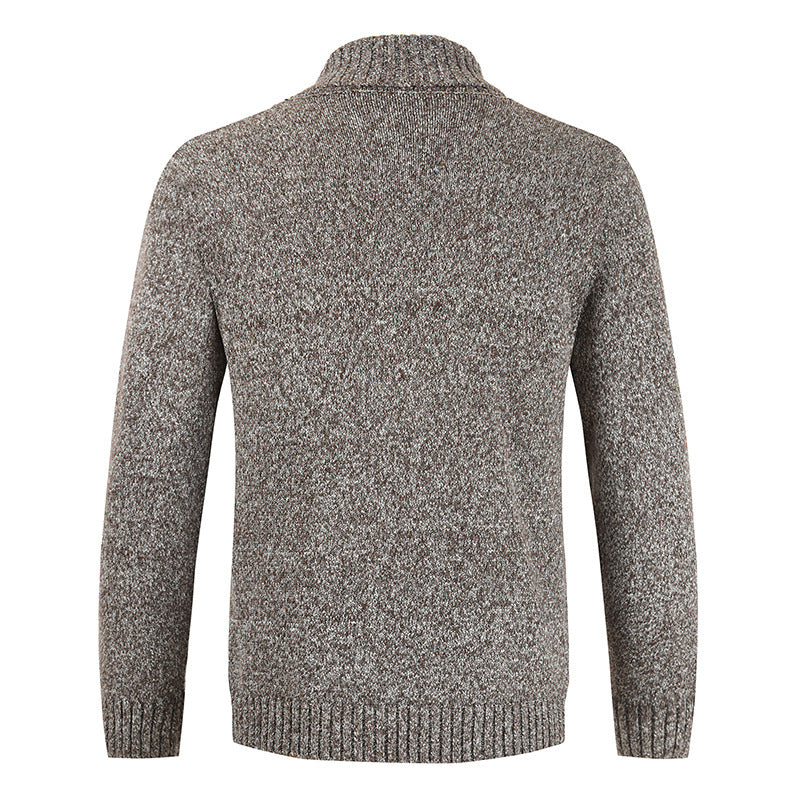 Herren doppelreihige Strickcardigan mit Schalkragen, strukturierter Maschenoptik und gerippten Bündchen Nord Taschen