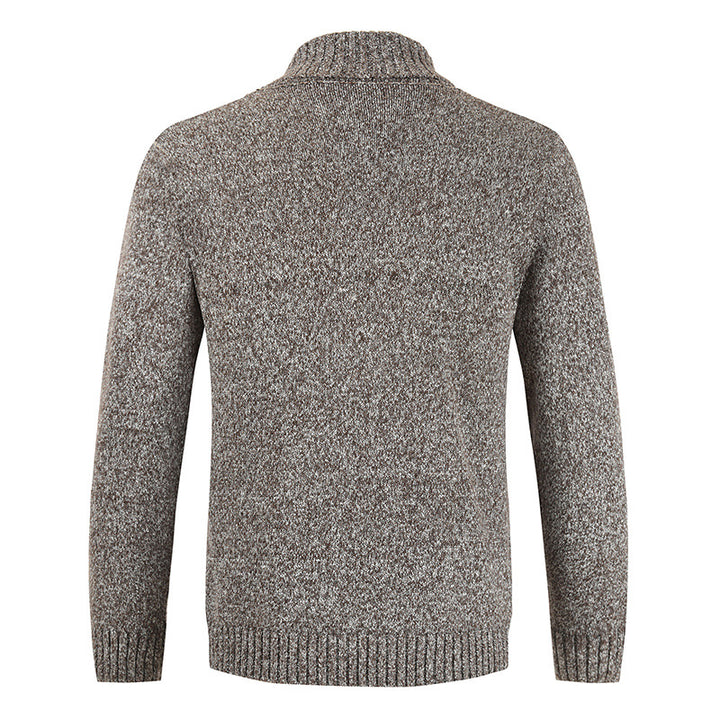 Herren doppelreihige Strickcardigan mit Schalkragen, strukturierter Maschenoptik und gerippten Bündchen Nord Taschen