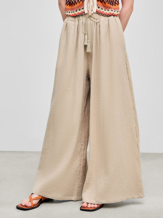 Damen Weit geschnittene Sommerhose Nord Taschen