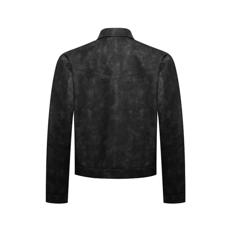 Herren Kurzjacke im Military-Marching‑Look aus Velourslederimitat mit Stehkragen & Zierknöpfen Nord Taschen