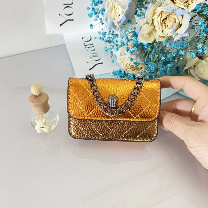Damen Mini-Handschuhtasche mit geflochtenem Kettenriemen Nord Taschen