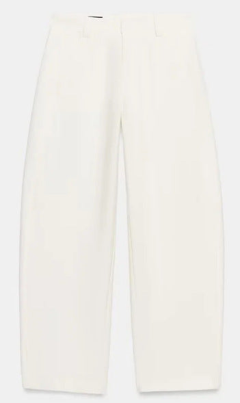 Damen Hochtaillierte Culotte-Hose mit weitem Bein und dekorativem Taillengürtel Nord Taschen