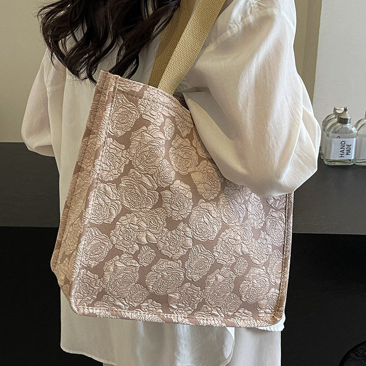 Damen Jute-Tragetasche mit floralem Muster und stabilen Griffen Nord Taschen