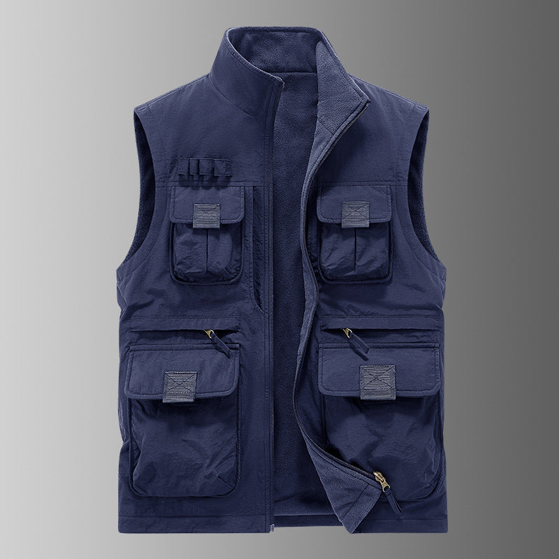 Herren Multifunktionale Utility‑Weste mit Fleecefutter & Mehrfach‑Taschen Nord Taschen