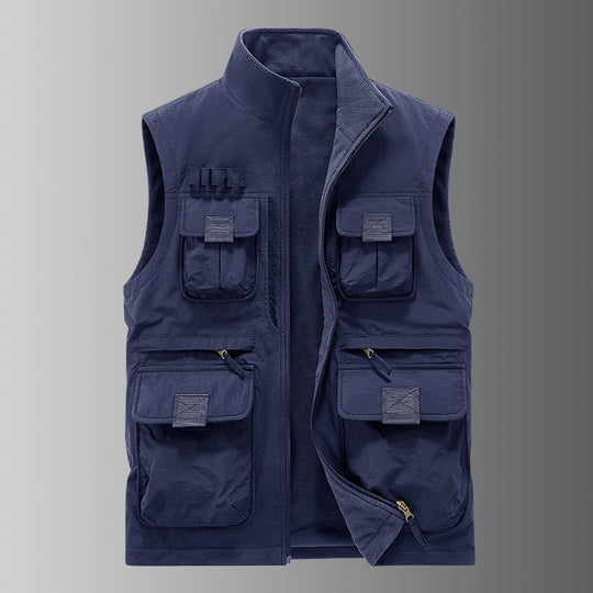 Herren Multifunktionale Utility‑Weste mit Fleecefutter & Mehrfach‑Taschen Nord Taschen