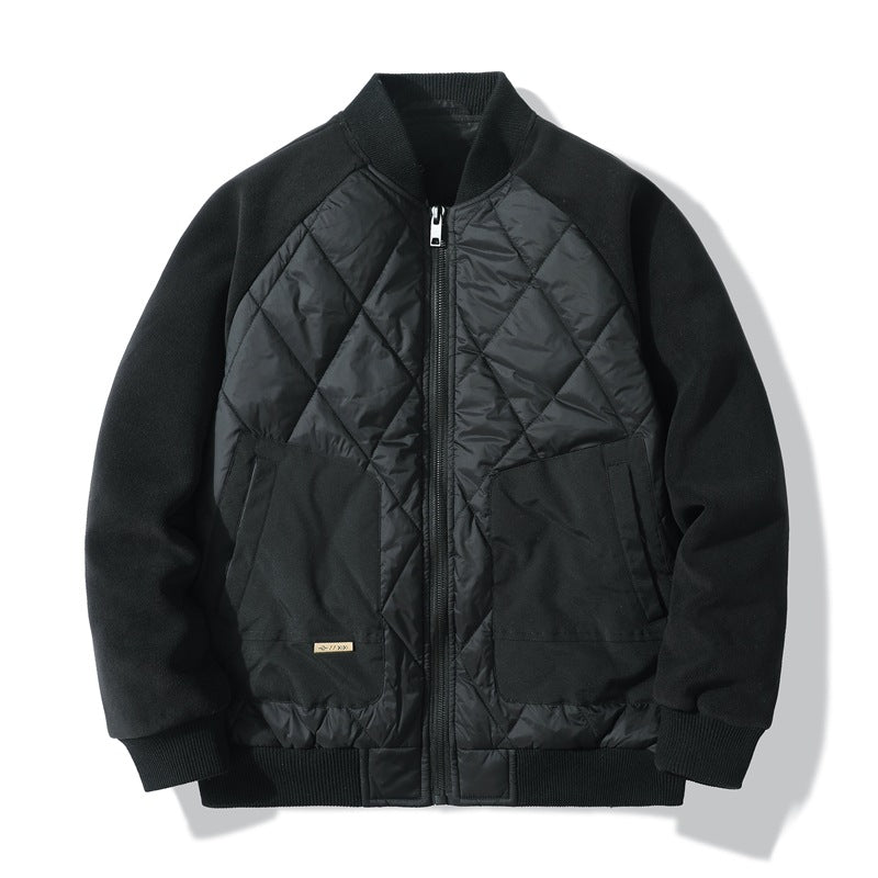 Herren Quiltgefütterte Bomberjacke mit Fleeceärmeln und Utility-Taschen Nord Taschen