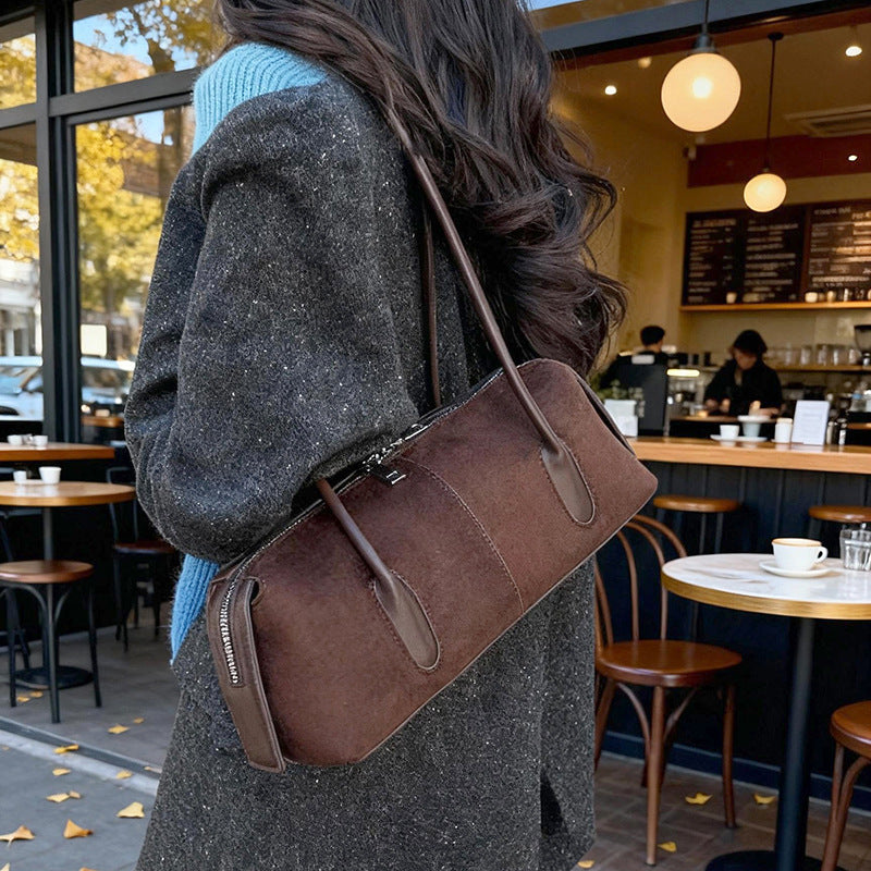 Damen praktische Veloursleder Handtasche Nord Taschen