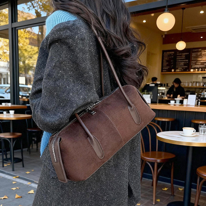 Damen praktische Veloursleder Handtasche Nord Taschen