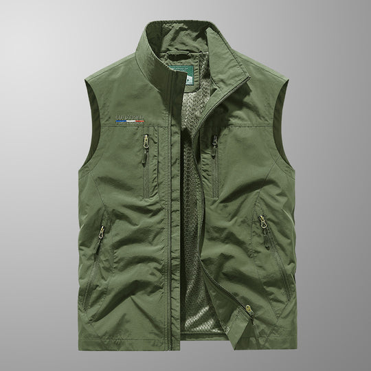 Herren Outdoor-Utility-Anglerweste mit atmungsaktivem Meshrücken und multifunktionalen Taschen Nord Taschen