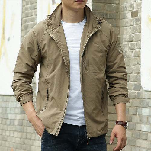 Herren Multifunktionale Übergangsjacke mit verstellbarem Kapuzendesign Nord Taschen