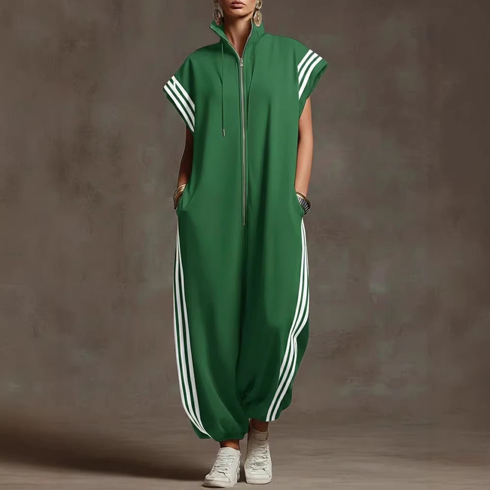 Damen Stylish Jumpsuit mit modernen Kontrasten Nord Taschen