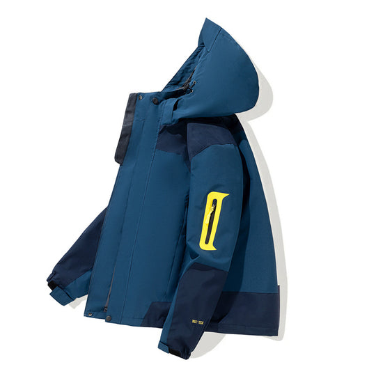 Herren Wasserdichte Softshell-Outdoorjacke mit Kapuze, Ärmel-Reißverschlusstasche und winddichter Membran Nord Taschen