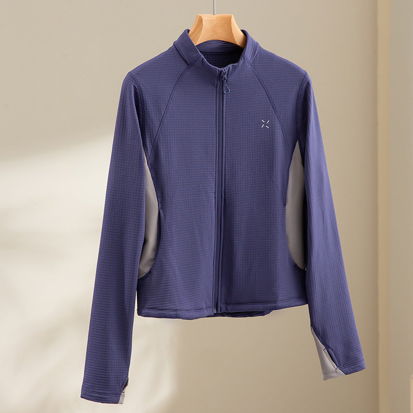 Damen Atmungsaktive Sportjacke mit Stehkragen, Raglanärmeln und Stretch-Einsätzen Nord Taschen
