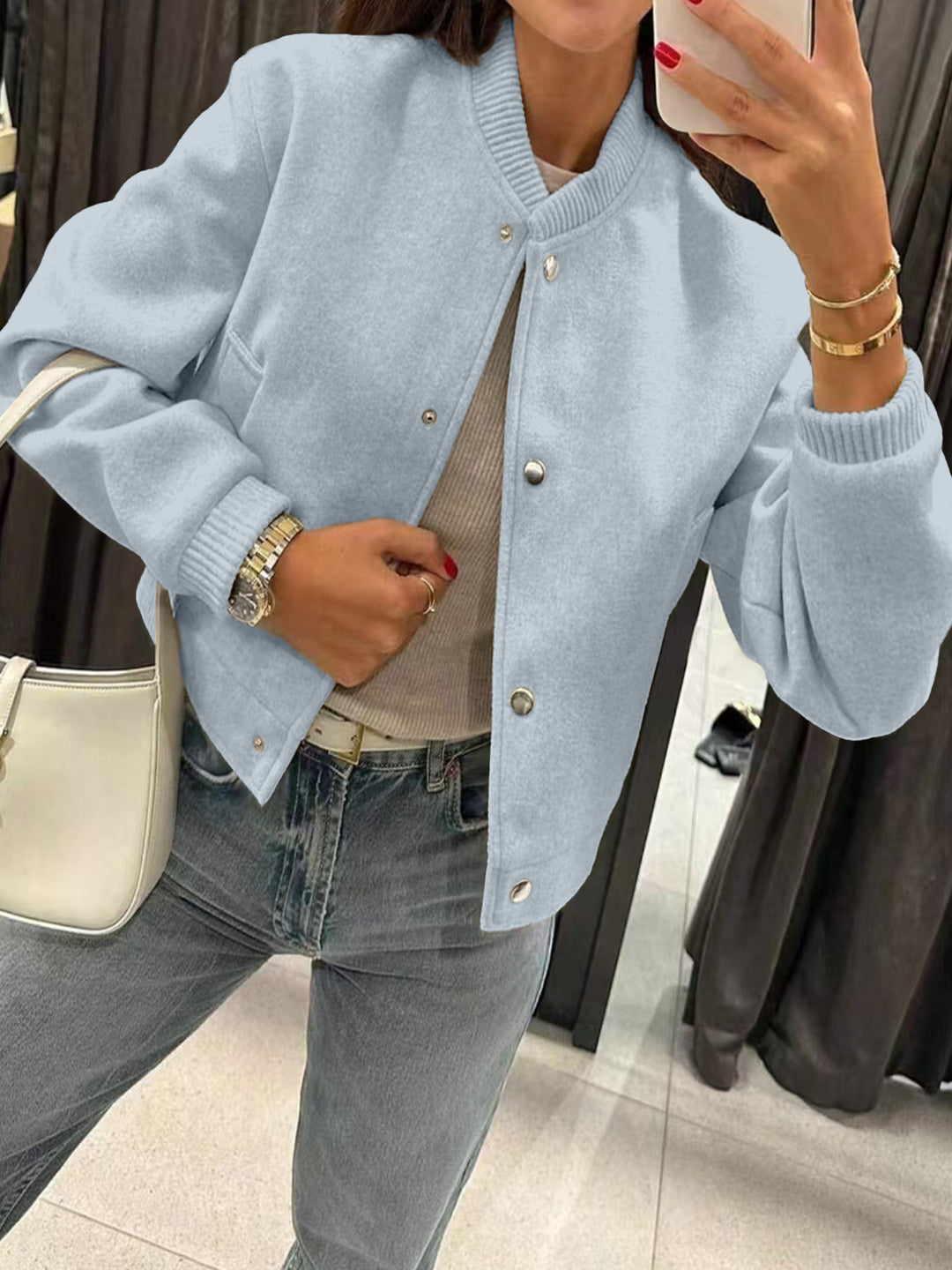Damen Sportliche Oversized-Jacke Nord Taschen