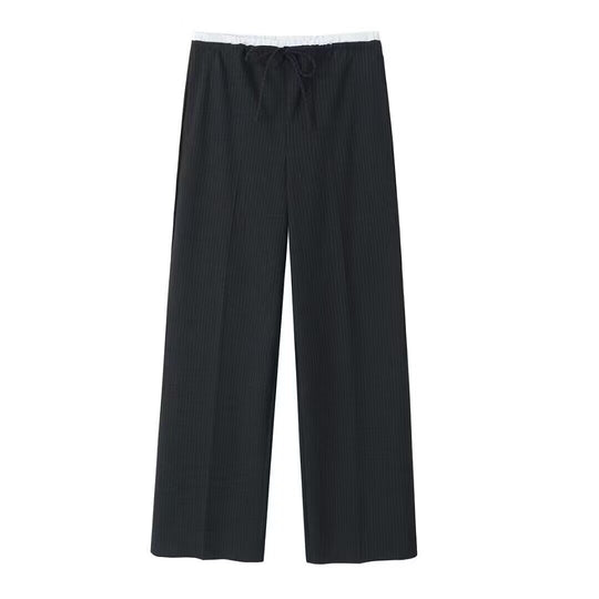 Damen Weite Palazzo‑Hose mit Tunnelzugbund und feiner Bügelfalte Nord Taschen