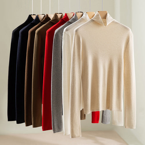 Damen Slim-Fit Feinstrick-Rollkragenpullover mit Stretch Nord Taschen