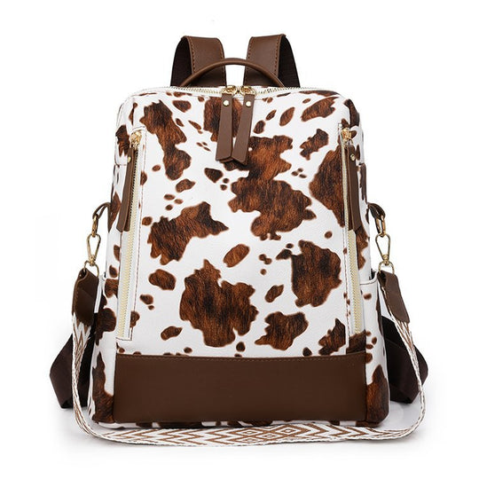 Damen Rucksack mit modernem Kuhflecken-Design und vielseitigen Tragemöglichkeiten Nord Taschen