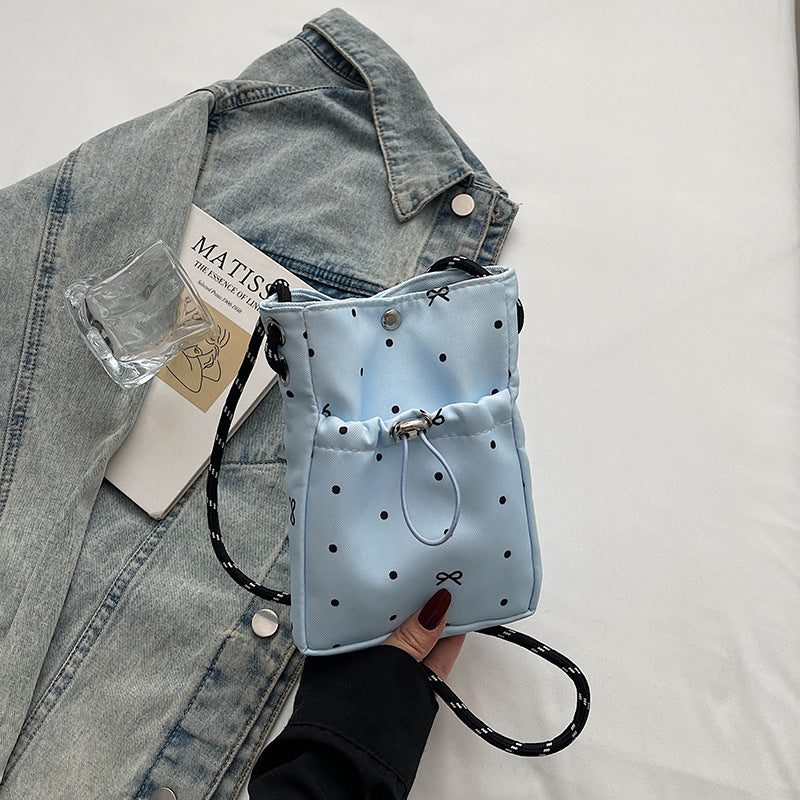 Damen praktische Mini-Umhängetasche mit Kordelzug Nord Taschen