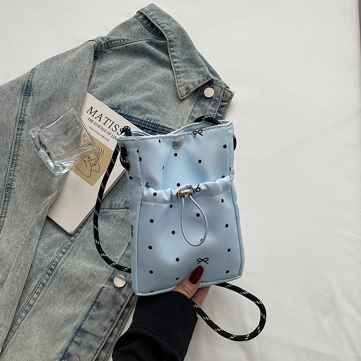 Damen praktische Mini-Umhängetasche mit Kordelzug Nord Taschen