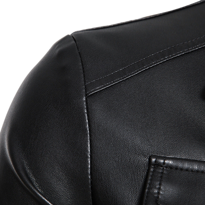 Herren Field-Jacke in glatter Lederoptik mit Pattentaschen und schlanker Passform Nord Taschen