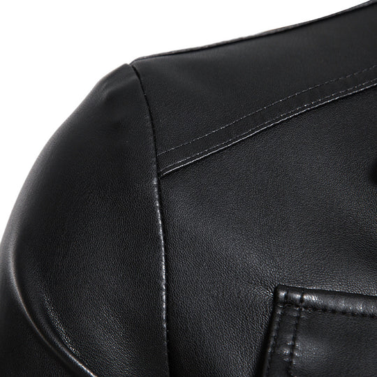Herren Field-Jacke in glatter Lederoptik mit Pattentaschen und schlanker Passform Nord Taschen