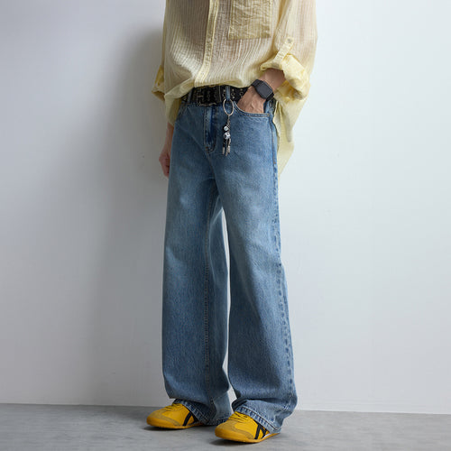 Damen Relaxed-Jeans mit extra weitem Bein, hoher Bund und cleanem Minimal-Design Nord Taschen