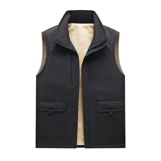 Herren Gefütterte Outdoor‑Utilityweste mit Teddy‑Inlay und Frontklappentaschen Nord Taschen