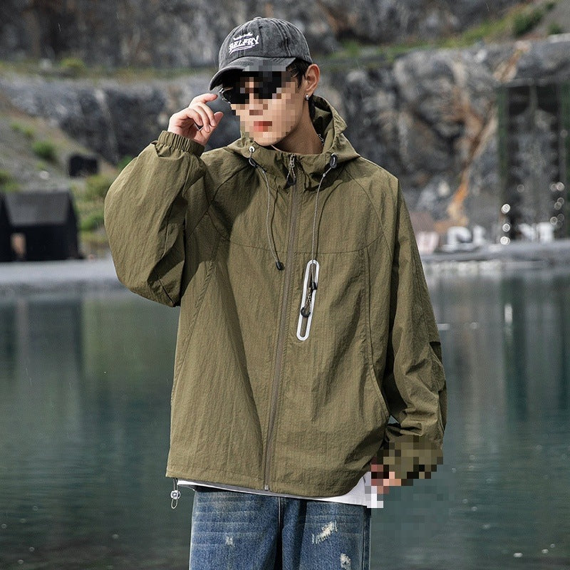 Herren Atmungsaktive Kapuzen-Fieldjacke mit verstaubarer Kapuze und reflektierendem Brustreißverschluss Nord Taschen