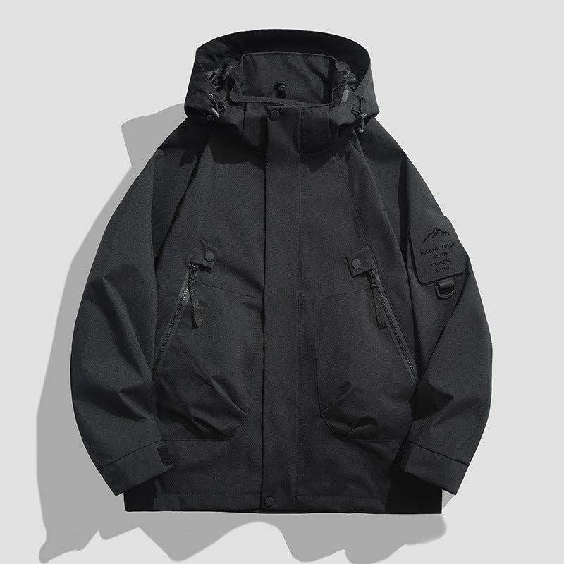 Herren Wasserdichte Utility-Softshelljacke mit Kapuze, schräge Reißverschlusstaschen & verstellbaren Ärmelriegeln Nord Taschen