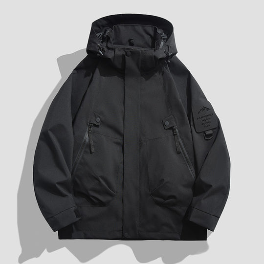 Herren Wasserdichte Utility-Softshelljacke mit Kapuze, schräge Reißverschlusstaschen & verstellbaren Ärmelriegeln Nord Taschen