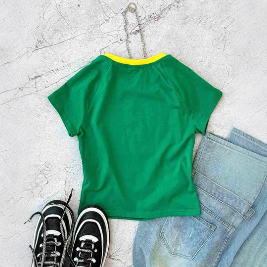 Damen T-Shirt mit kreativem Brasilien-Design und körperbetontem Schnitt Nord Taschen