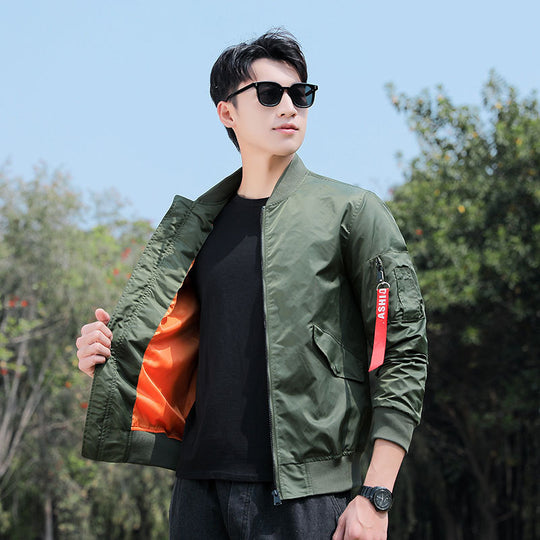 Herren Nylon‑Fliegerblouson mit leuchtendem Innenfutter und Utility‑Ärmeltasche Nord Taschen