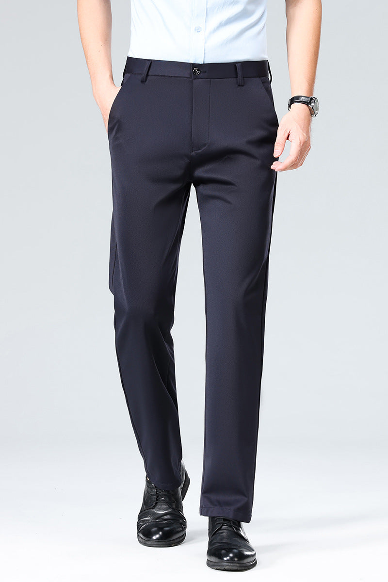 Herren Elegante gerade geschnittene Stretch-Businesshose mit Bügelfalte Nord Taschen