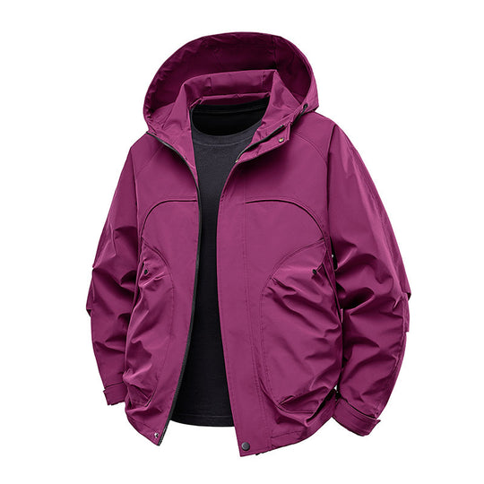 Herren technische Softshell-Utilityjacke mit Kapuze wasserabweisend und Multifunktionstaschen Nord Taschen